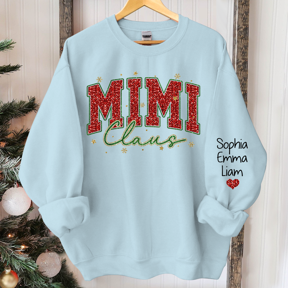 Personalized Mimi Claus Christmas And Kids 2024 Sweatshirt