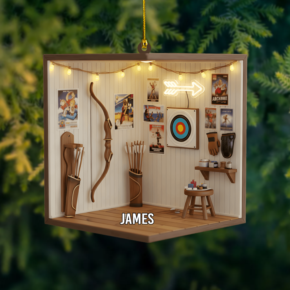 Personalized Archery Ornament 2025 – Custom Archery Room Christmas Ornament, Unique Gift for Archers & Bow Hunters Ornament