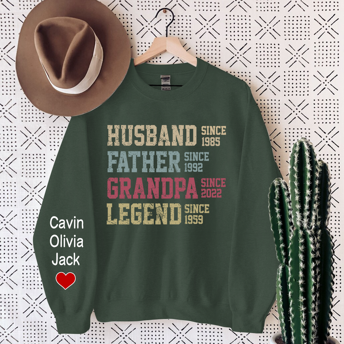 Personalized Dad Grandpa, Husband Father Grandpa Legend Sweatshirt