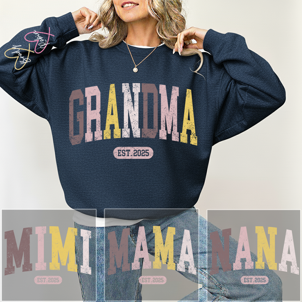 Personalized Grandma Sweater, Custom Color Grandma Gift for Grandma and Kids