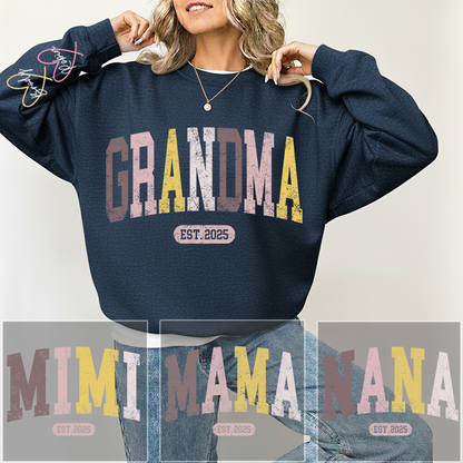 Personalized Grandma Sweater, Custom Color Grandma Gift for Grandma and Kids