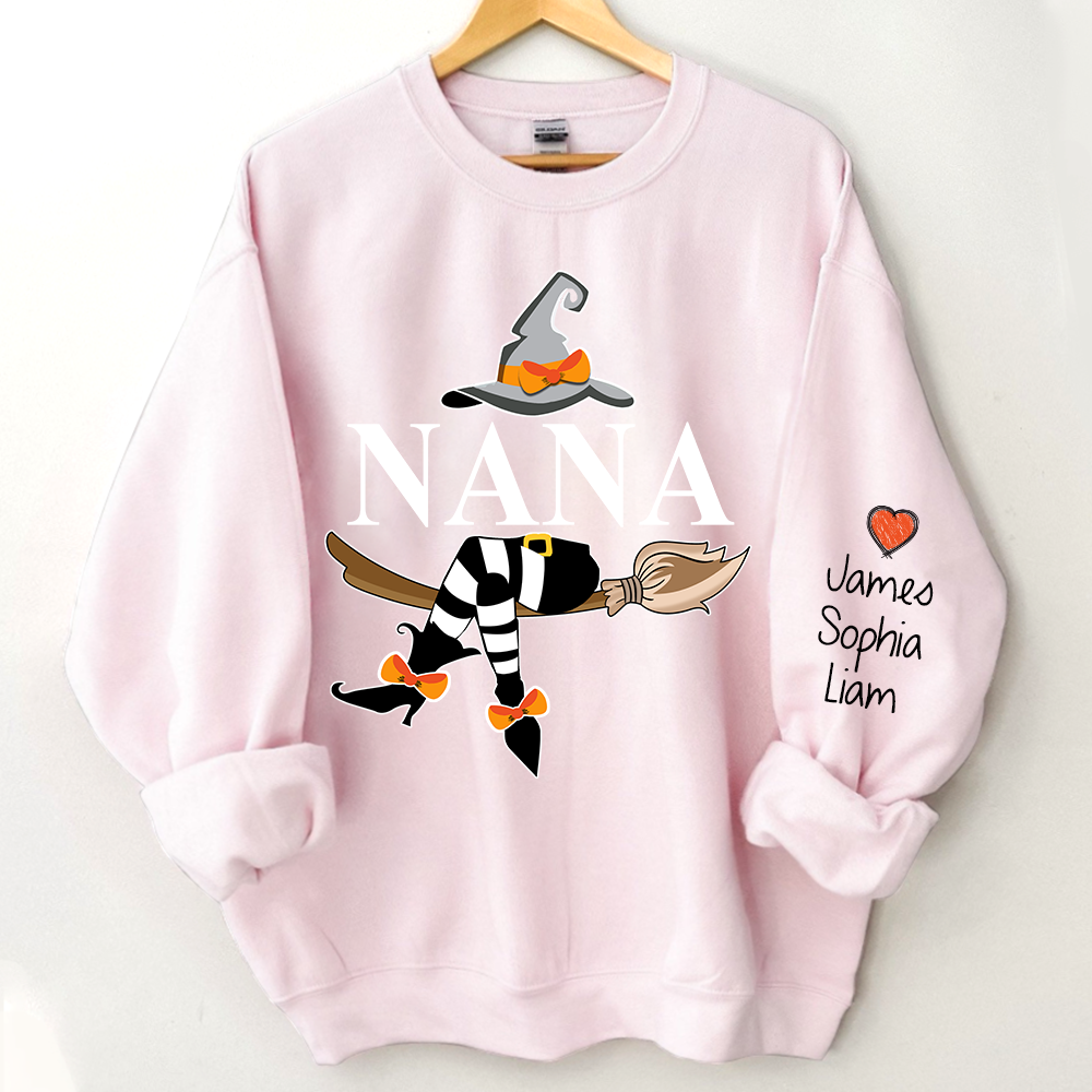 Nana Halloween Sweatshirt, Custom Nana And Kids Halloween, Grandma Gift TH