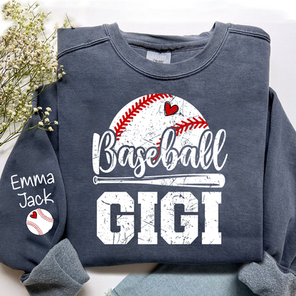 Custom Baseball Gigi Sweatshirt, Graphic Tee With Baseball And Heart Design for Gift Grandma And Kids