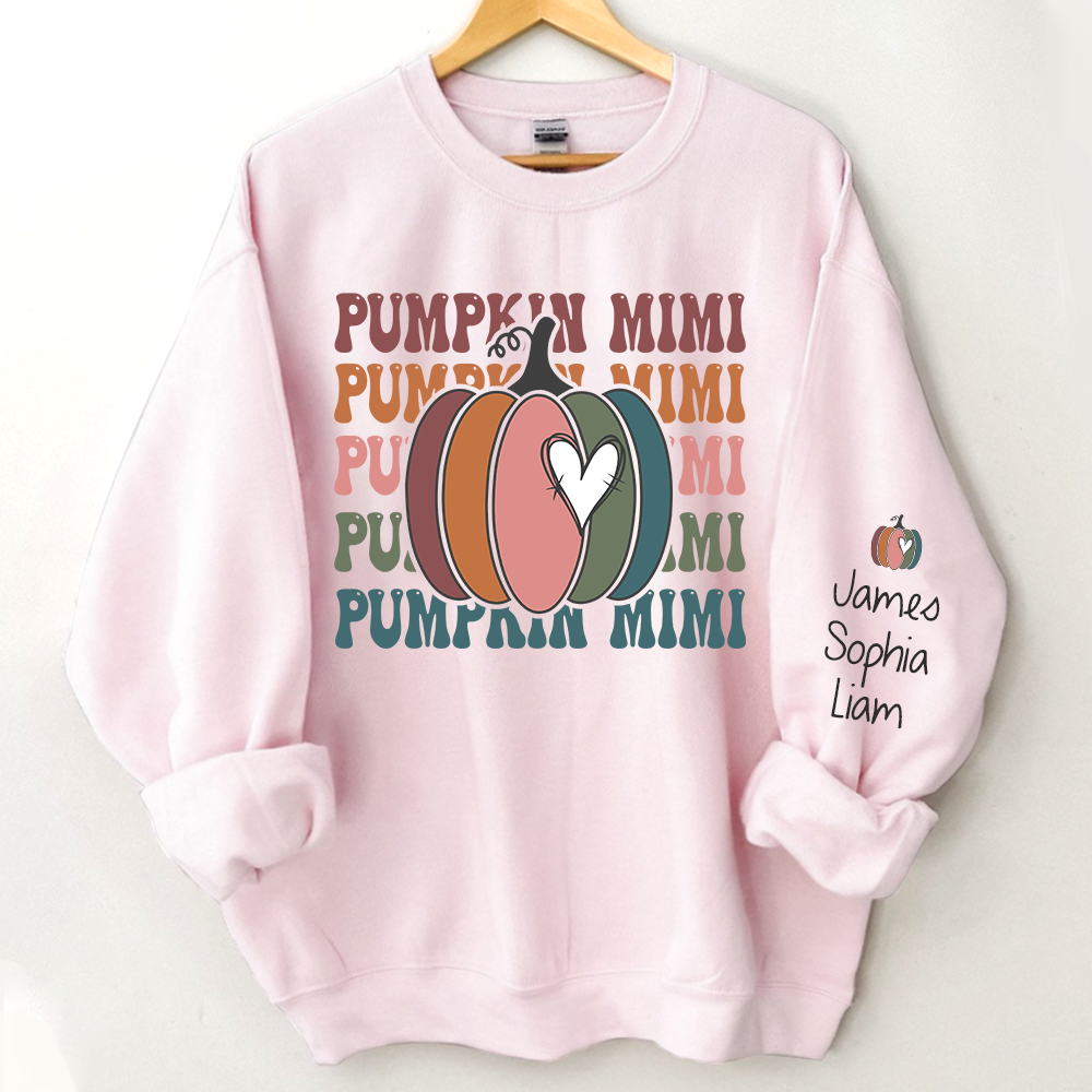 Pumpkin Mimi Autumn Sweatshirt, Custom Mimi & Kids Fall Autumn, Grandma Gift TH