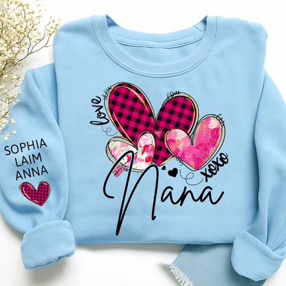Customized Valentine Pink Xoxo Valentine Design, Personalized Nana with Kids Name