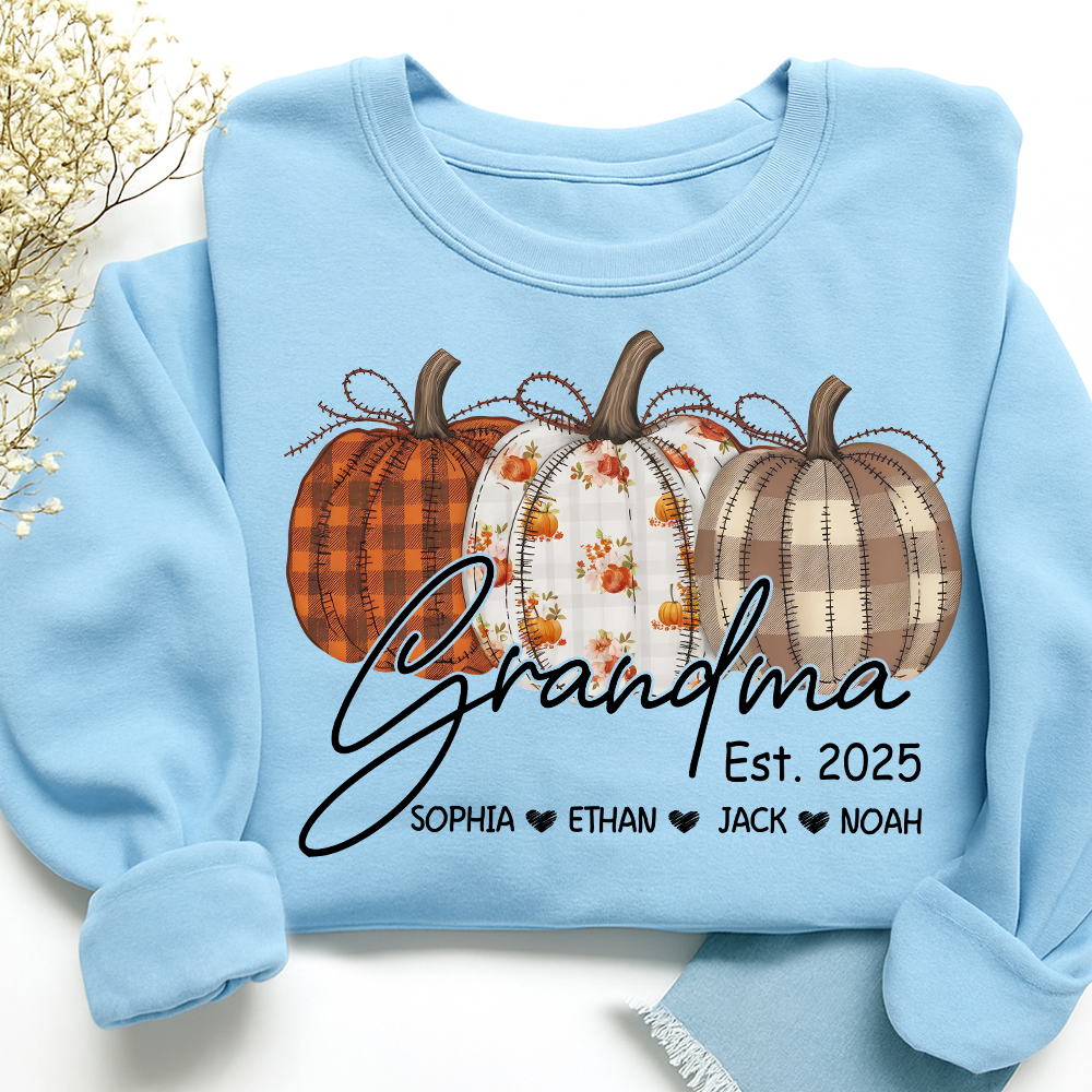 Fall Pumpkin Design, Customized Gifts for Grandma and Grandchild