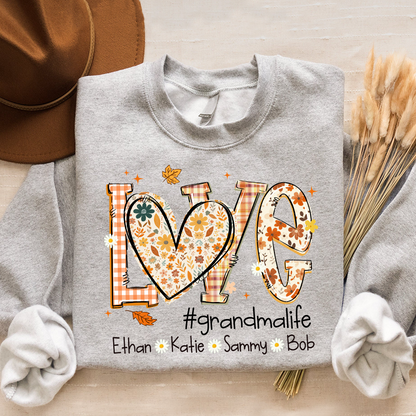 Love Personalized Preppy Fall Cozy Season, Custom Mimi And Kids Names