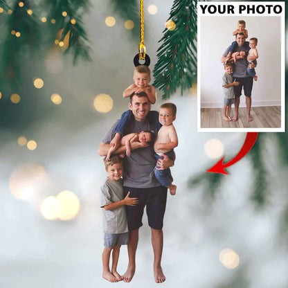 Personalized Your Photo Ornament, Custom Photo Mica Ornament, Christmas Gift For Family