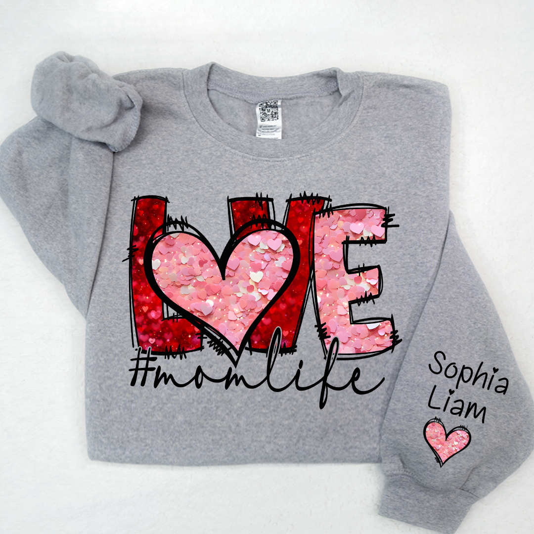 Valentine Watercolor Heart Gift For Grandma And Kids LTP01  Sweatshirt