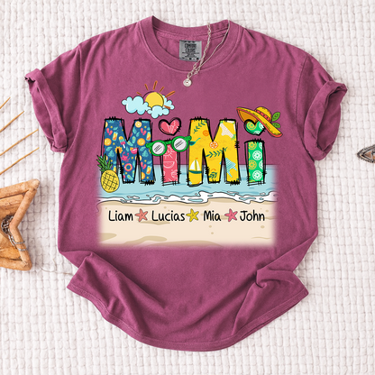Comfort Colors® Cute Vacation Mimi Shirt with Pineapple and Sunglasses Design for Family