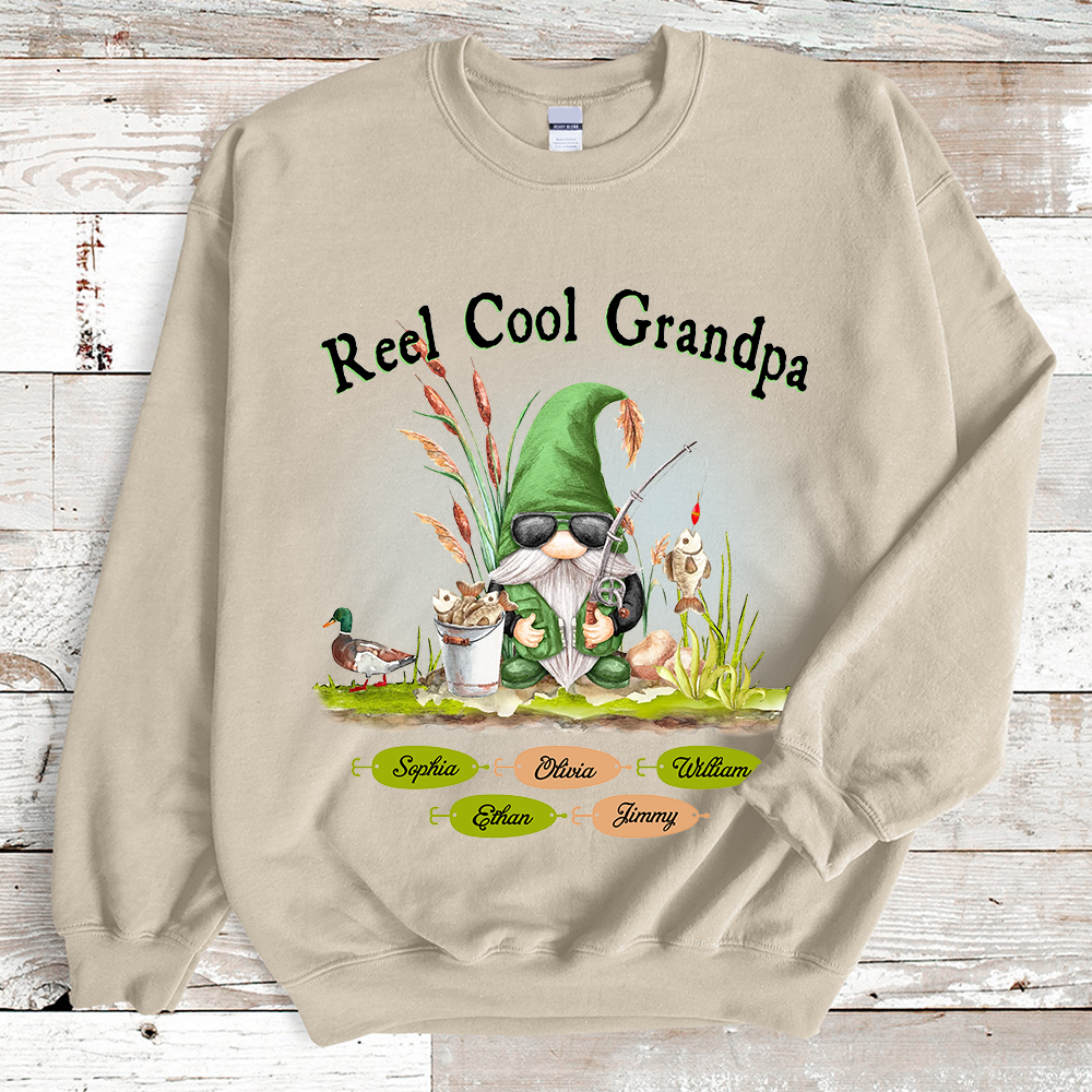 Grandpa Gnome Fishing And Kids Sweatshirt