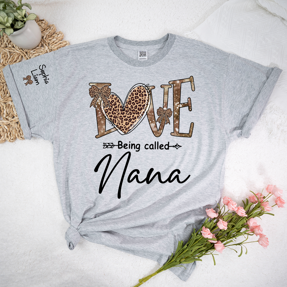 Love Being Called Nana T-Shirt, Leopard Print Nana Shirt, Stylish Grandma Apparel