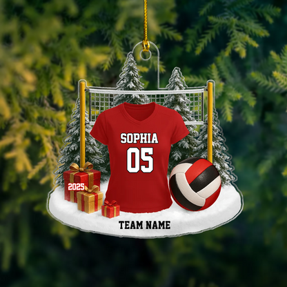 Personalized Volleyball Jersey Ornament – Custom Name, Number & Team Christmas Decor for Players Ornament