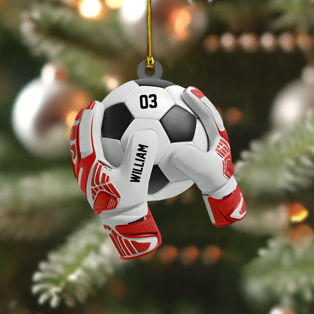 Personalized Soccer Goalkeeper Ornament 2025 – Custom Name & Number Ornament, Gift for Soccer Players Ornament
