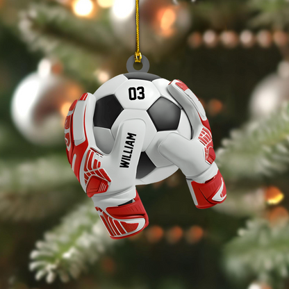Personalized Soccer Goalkeeper Ornament 2025 – Custom Name & Number Ornament, Gift for Soccer Players Ornament