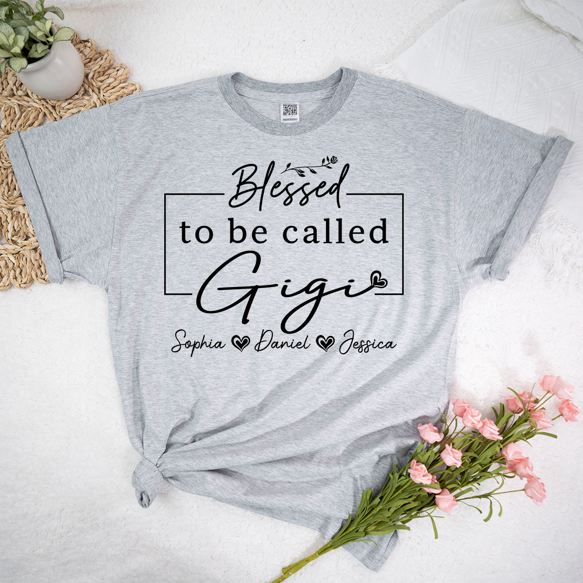 Blessed to Be Called Gigi Shirt, Personalized Gigi T-Shirt with Grandkids Names, Custom Grandma Gift