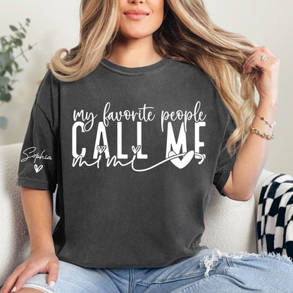 Personalized My Favorite People Call Me Mimi TShirt, Custom Name Tee For Grandma And Kids