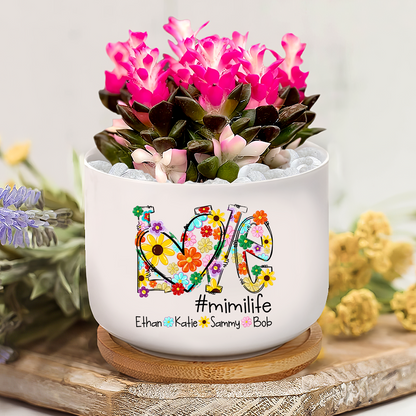 Colorful Love Daisy Grandma Plant Pot