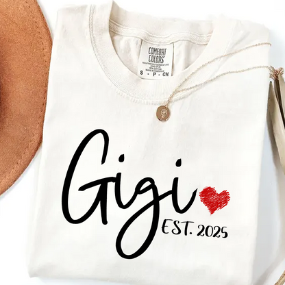 Comfort Colors® Personalized Gigi Est 2025 T-Shirt