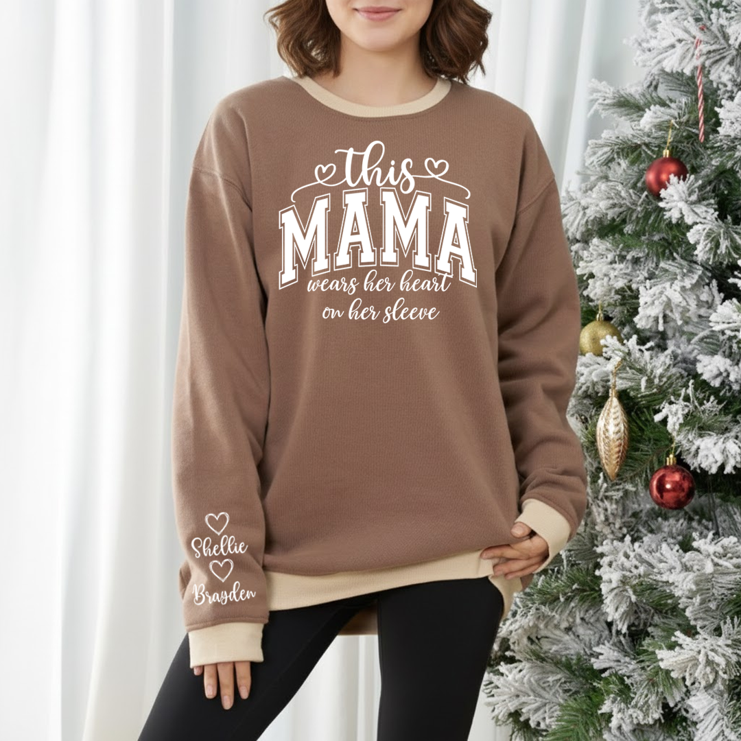This Gigi Were Her Heart On Her Sleeve, Personalized Grandma and Grandkids Name