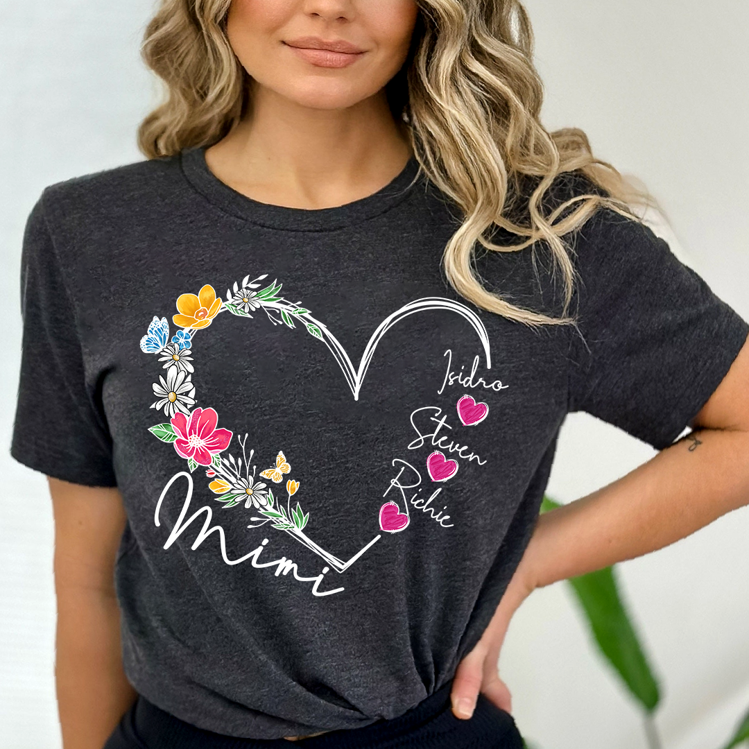 Heart Flowers For Grandma And Kids LTP01