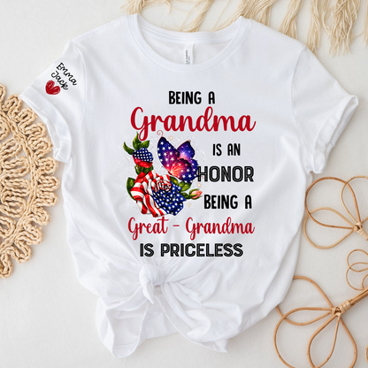 Being a Grandma is an Honor, Being a Great-Grandma is Priceless, Patriotic Grandma And Kids Gift