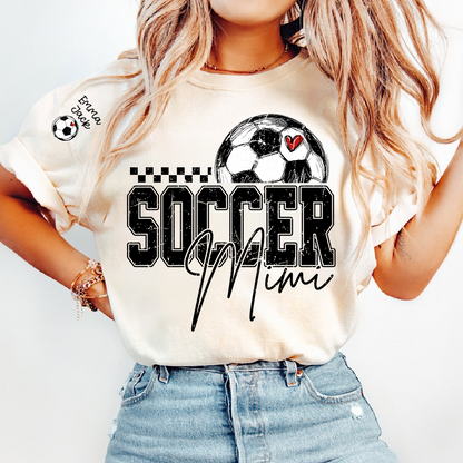 Soccer Mimi Shirt Personalized with Grandkids Names, Soccer Ball Graphic Family T Shirt