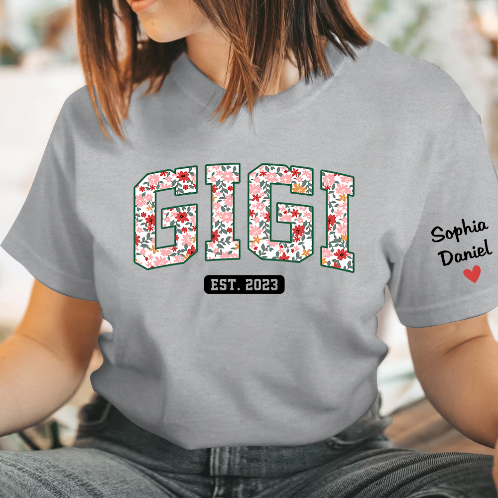 Custom Gigi Est Flower Pattern TH T-Shirt
