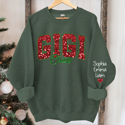 Custom Gigi Claus Christmas And Kids V2 Sweatshirt