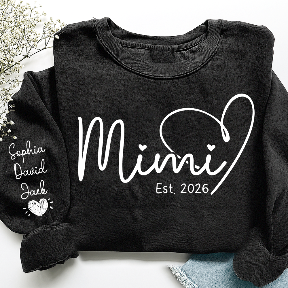 Personalized Heart Grandma Sweatshirt For Grandchild, Custom Name