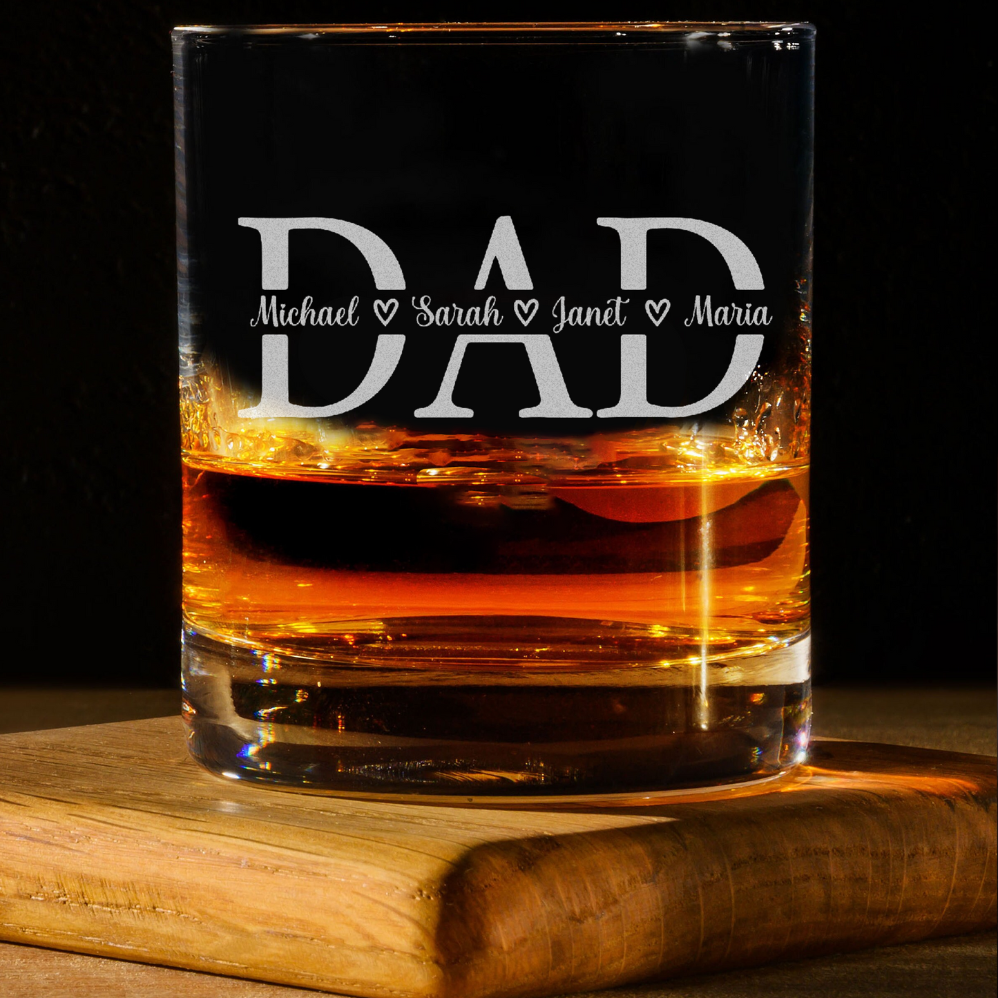 Dad And Kids - Daddy And Kids Whiskey Glass