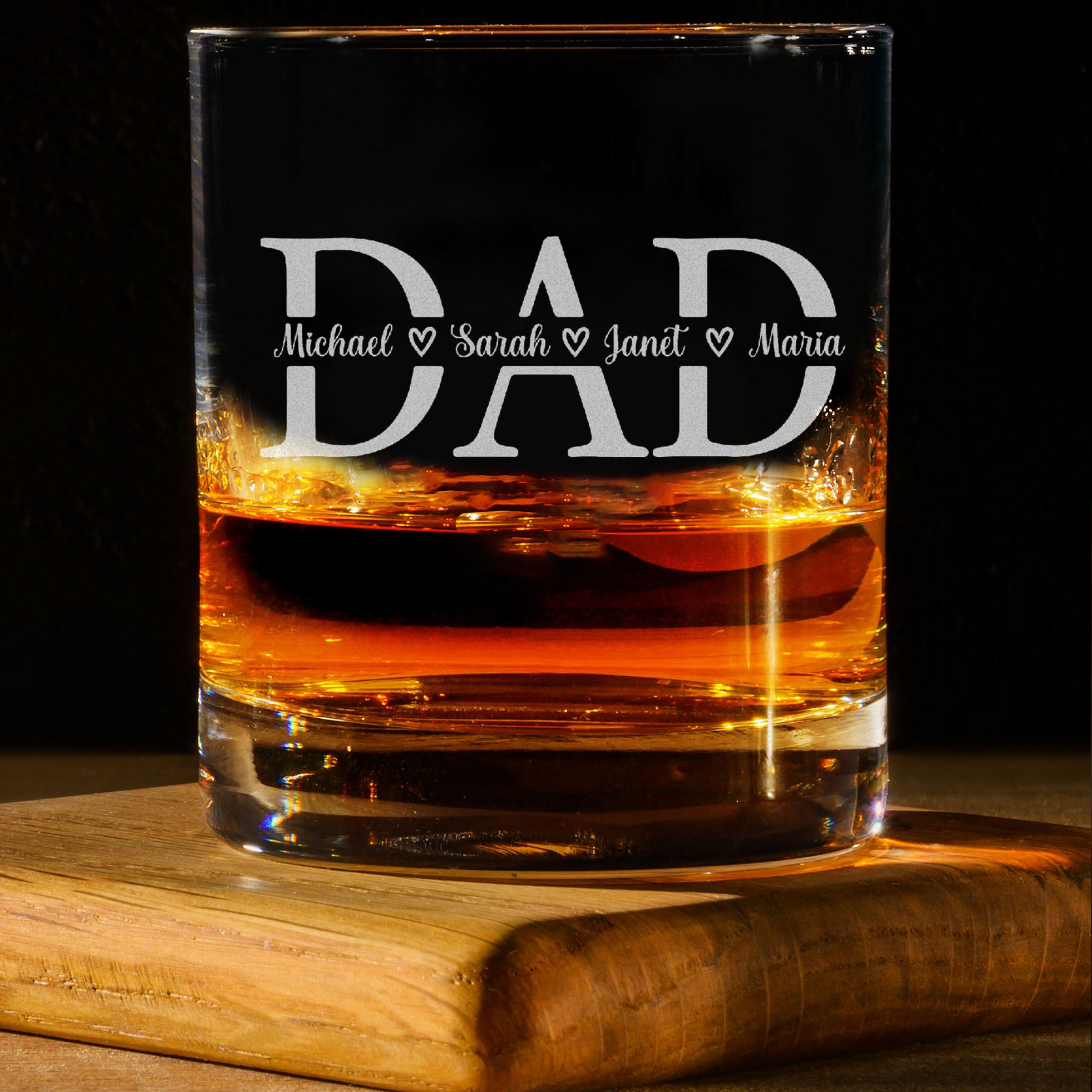 Dad And Kids - Daddy And Kids Whiskey Glass