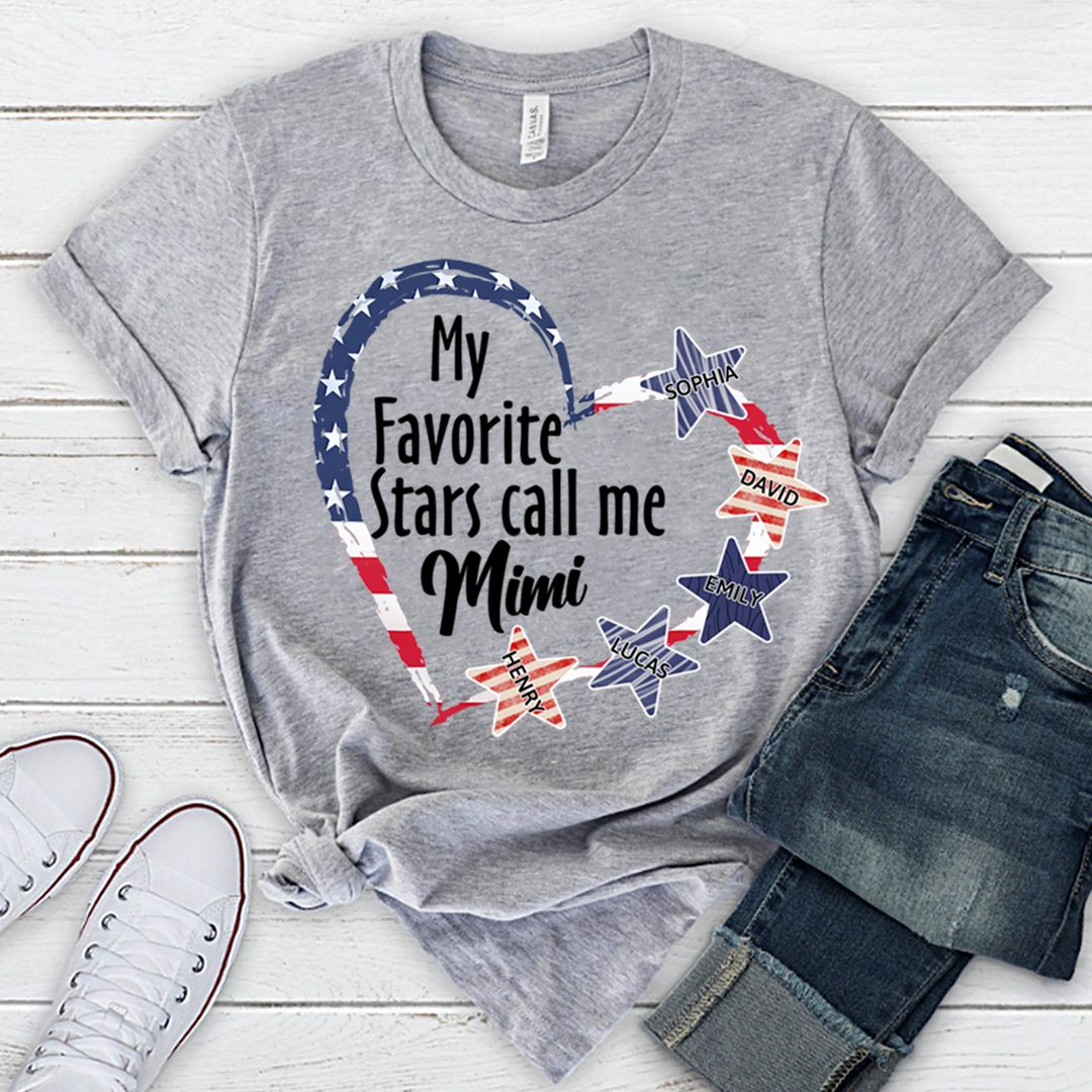 My Favorite Stars Call Me Mimi Shirt Personalized Names Patriotic Family T Shirt
