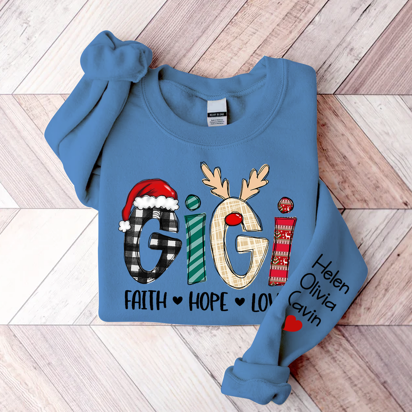 Gigi Faith Hope Love, Custom Gigi With Kids, Grandma Gift Sweatshirt