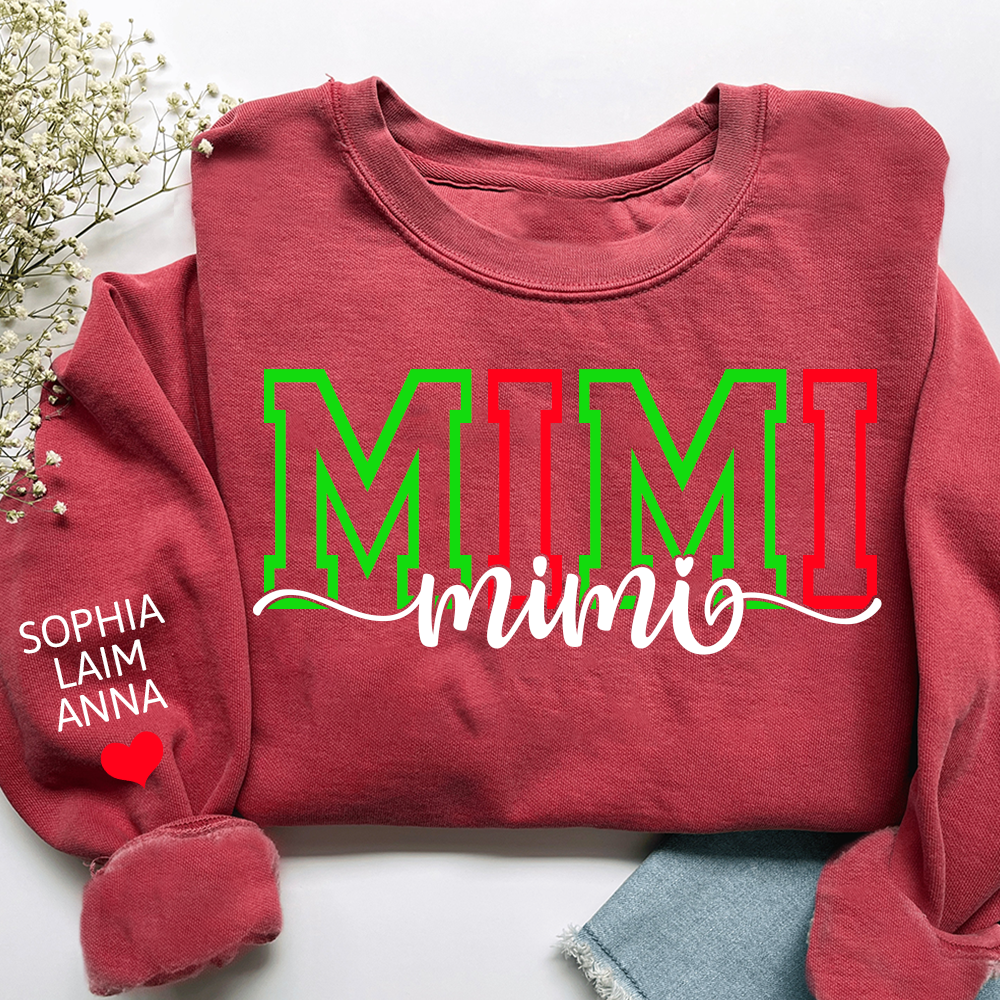 Personalized Merry Christmas Mimi Sweatshirt, Gift for Grandma and Kids