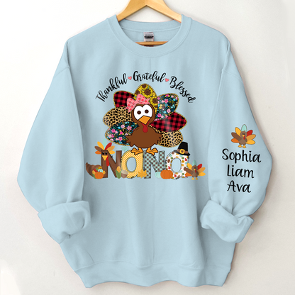 Personalized thankful grateful blessed nana with grandkids Sweatshirt