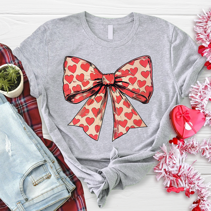 Valentine's day Heart Coquette Bow T-Shirt
