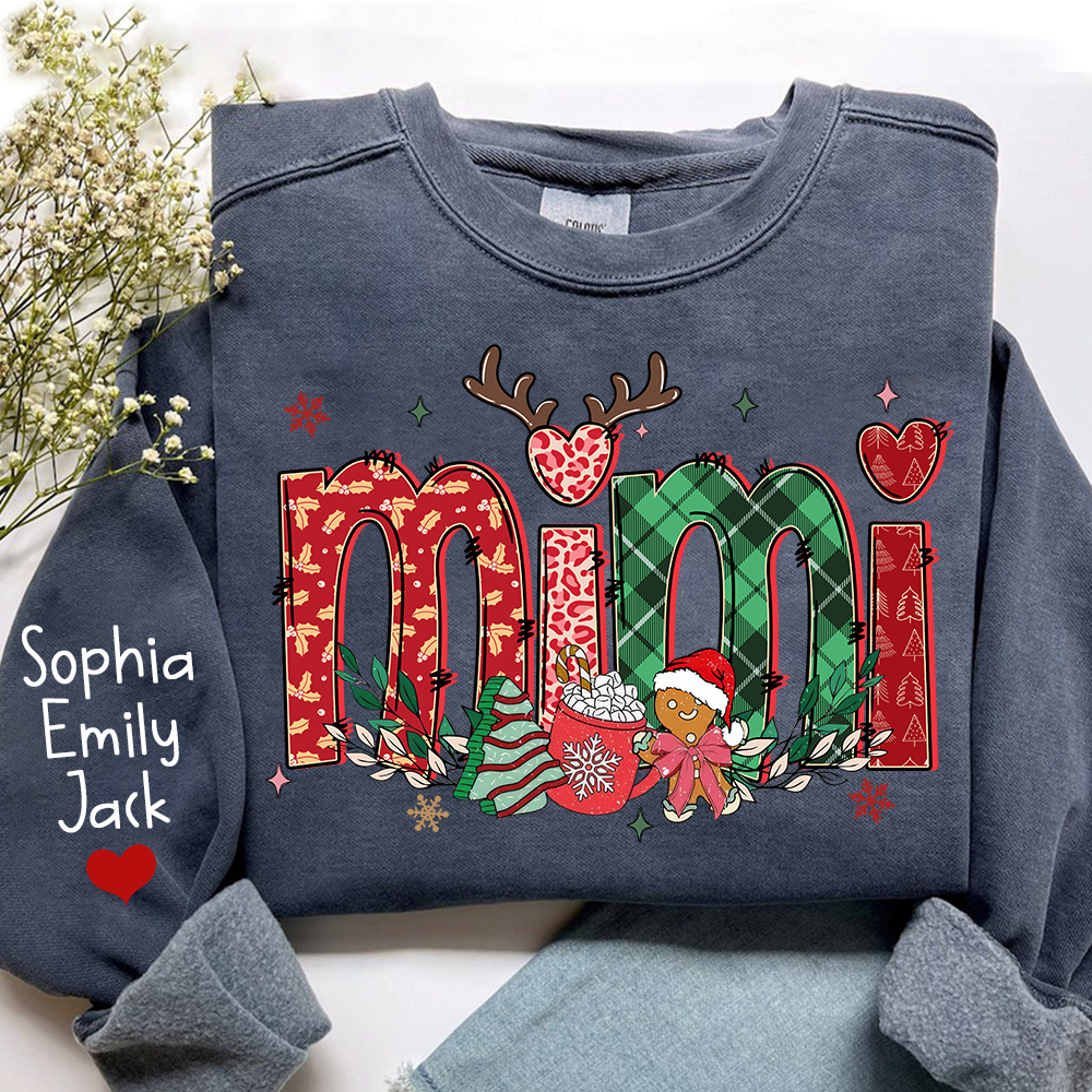 Merry Christmas Grandma Personalized, Custom Nicknames For Mimi And Kids