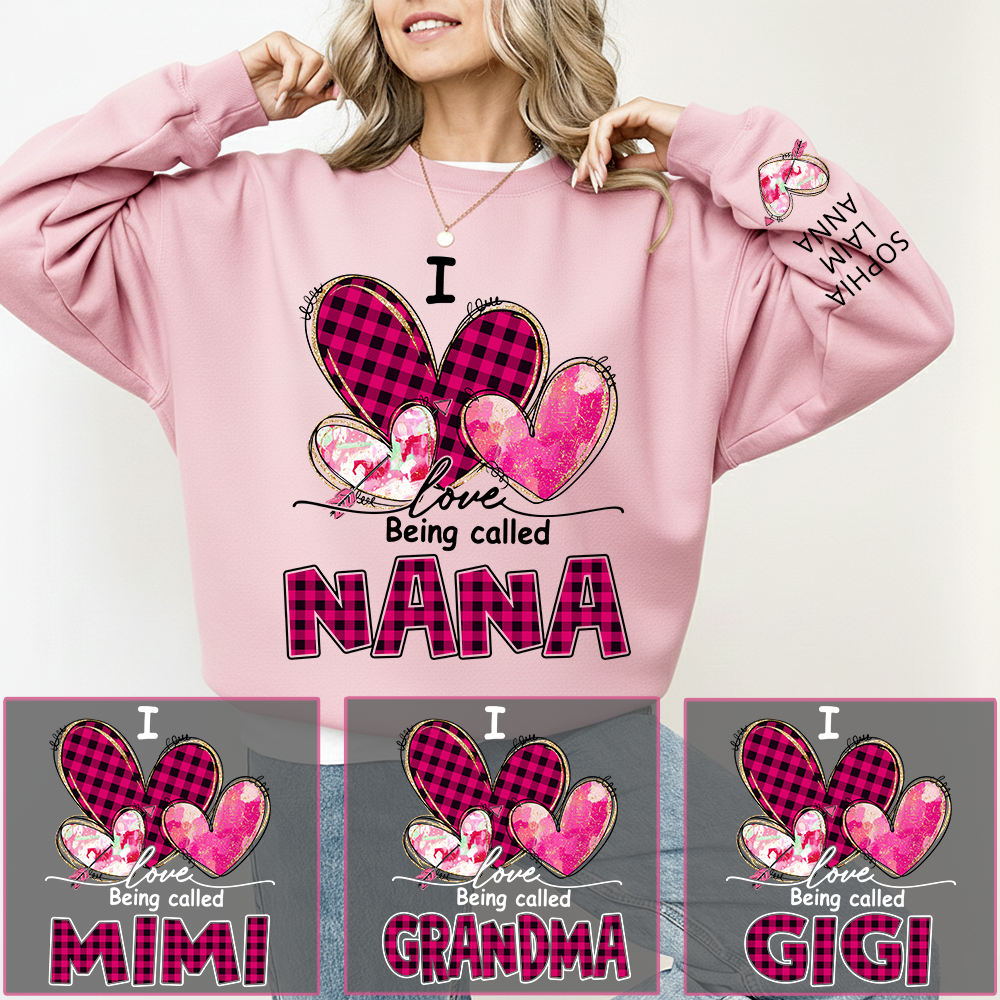 I Love Being Called Mimi Pink Tone Design, Grandma Sweatshirt Personalized with Kids Name