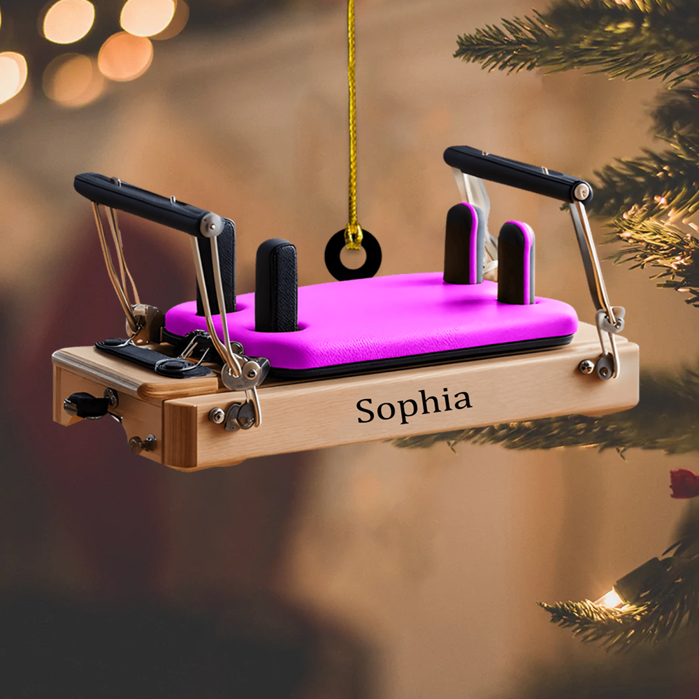 Personalized Pilates Reformer Ornament 2025 – Custom Name Christmas Ornament, Gift for Pilates Instructors & Fitness Lovers Ornament
