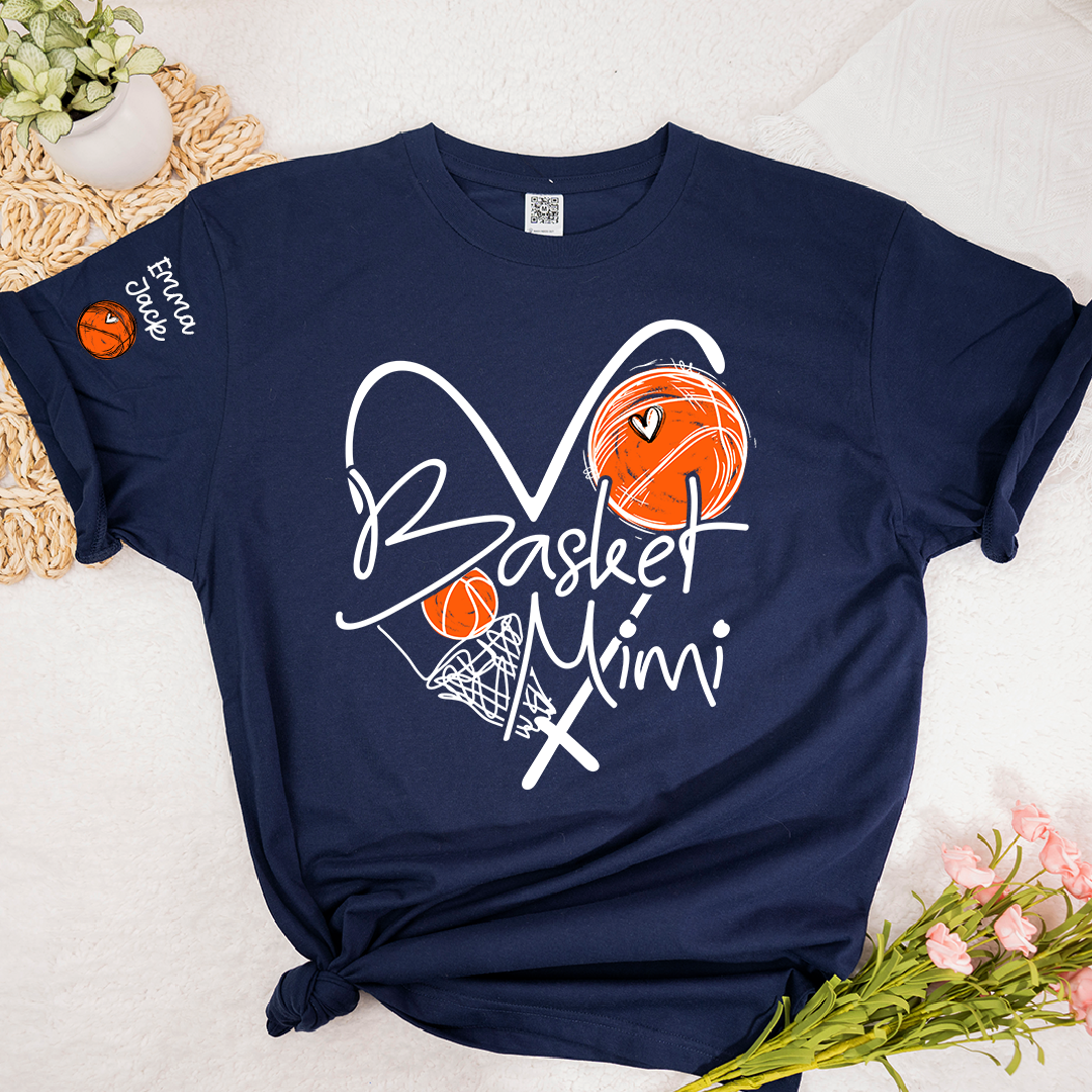 Basketball Mimi Shirt Personalized with Grandkids Names, For Gift Grandma