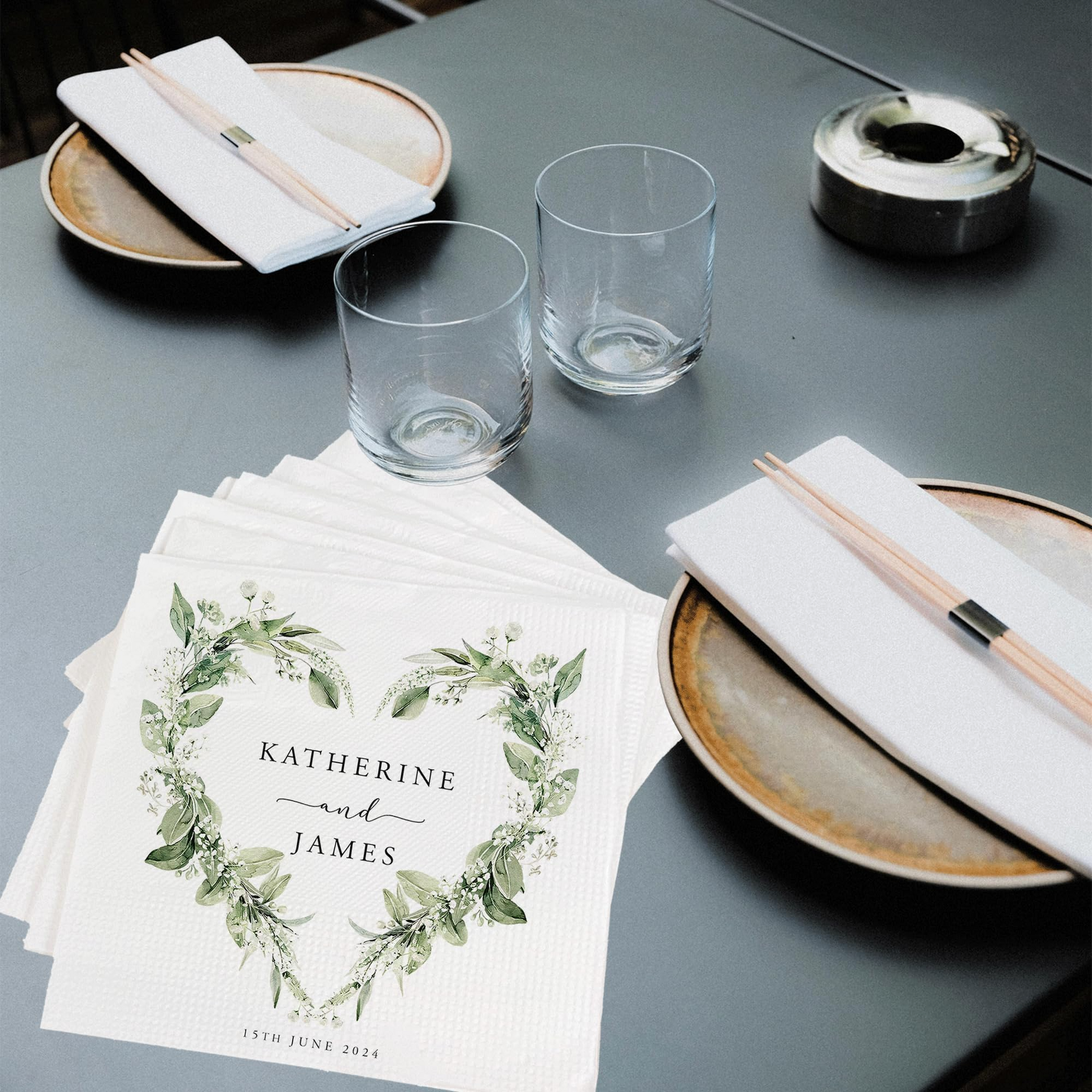 Personalized Wedding Cocktail Napkins, Custom Dinner Napkins For Bridal Shower, Custom Printed Cocktail Napkins, Customized Monogram Wedding Napkins (Copy)