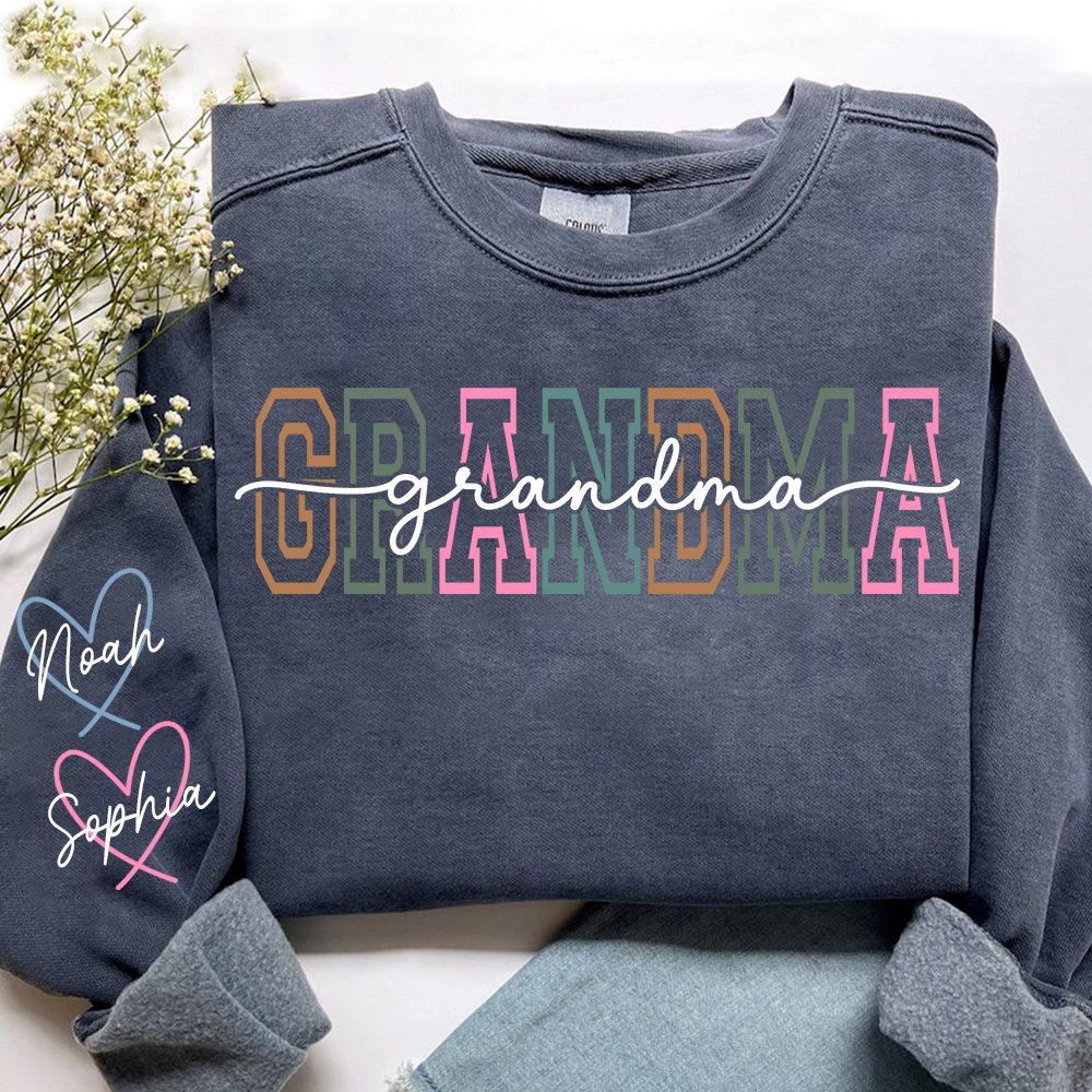 Personalized Grandma Name Sweatshirt, Gift for Grandma And Kids