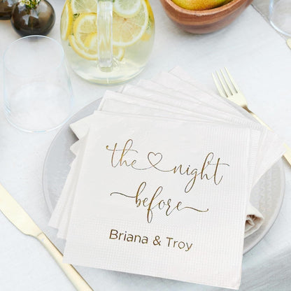Luxury Personalized Pack 15pcs The Night Before Wedding Napkins, Rehearsal Dinner Napkins, Wedding Rehearsal Dinner Decorations, Rehearsal Dinner Beverage Cocktail Luncheon Napkins, Wedding Napkins 3