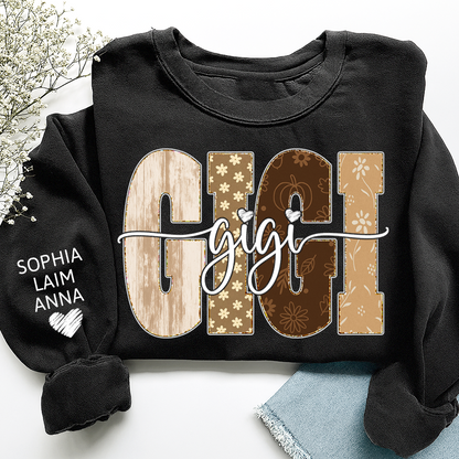 Autumn Floral Bible Sweatshirt with Flowers, Custom Nicknames for Grandma and Kids