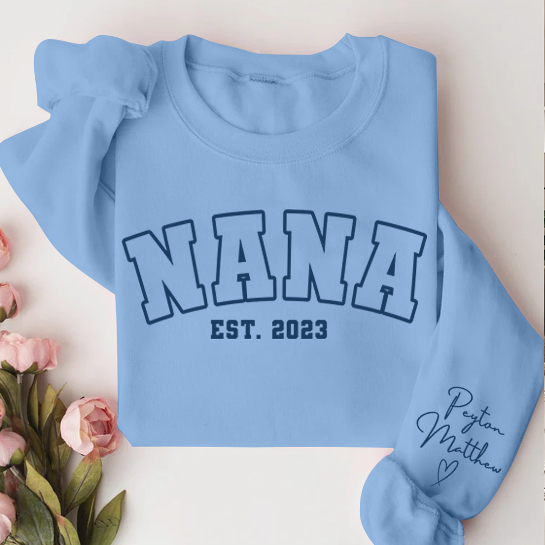Personalized Grandma Nana Est 2023 And Grandkids Sweatshirt