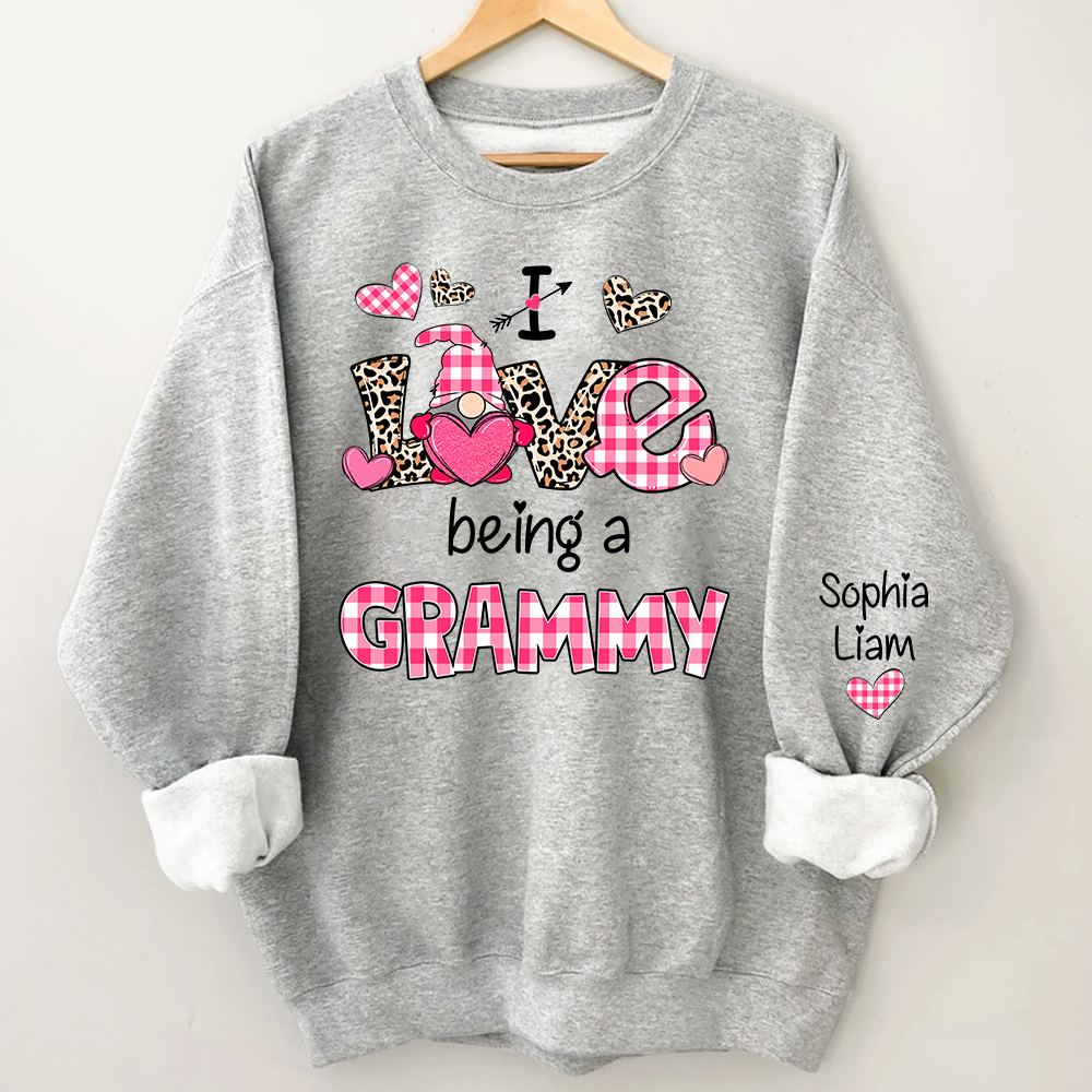 Personalized I Love Being a Grammy Sweatshirt with Children Names, Valentine Inspired Family Clothing
