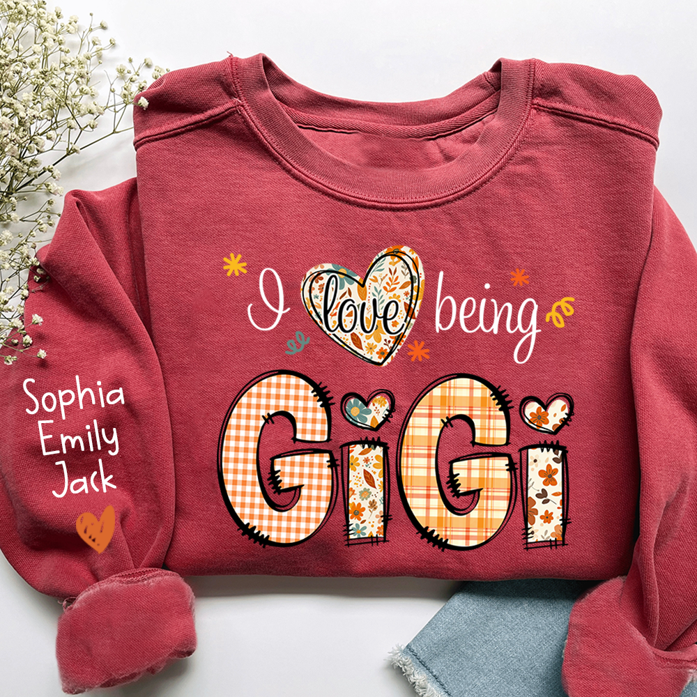 Personalized Autumn I Love Being Sweatshirt for Grandma And Kids
