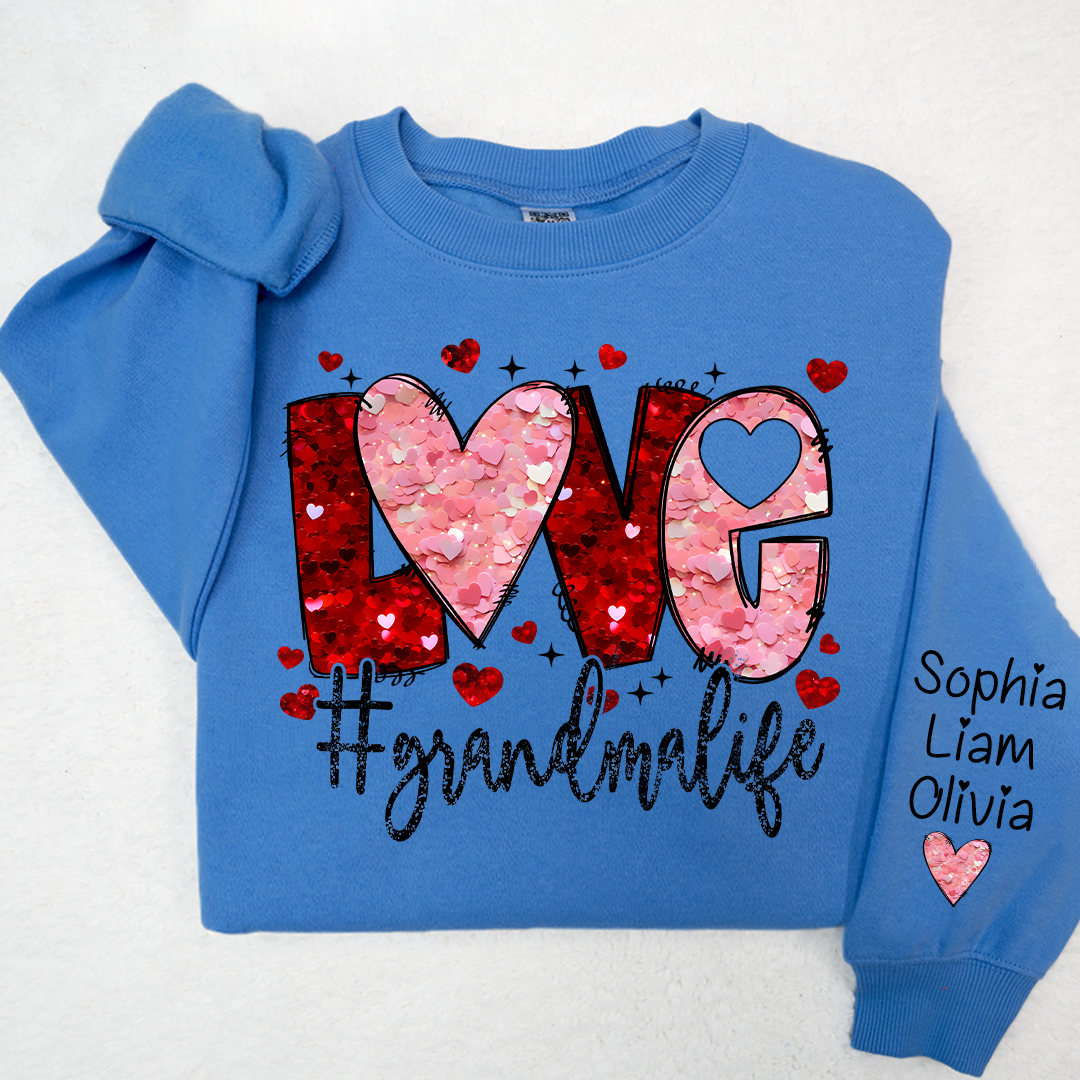 Love Heart Glitter Grandma Life And Kids LTP01
