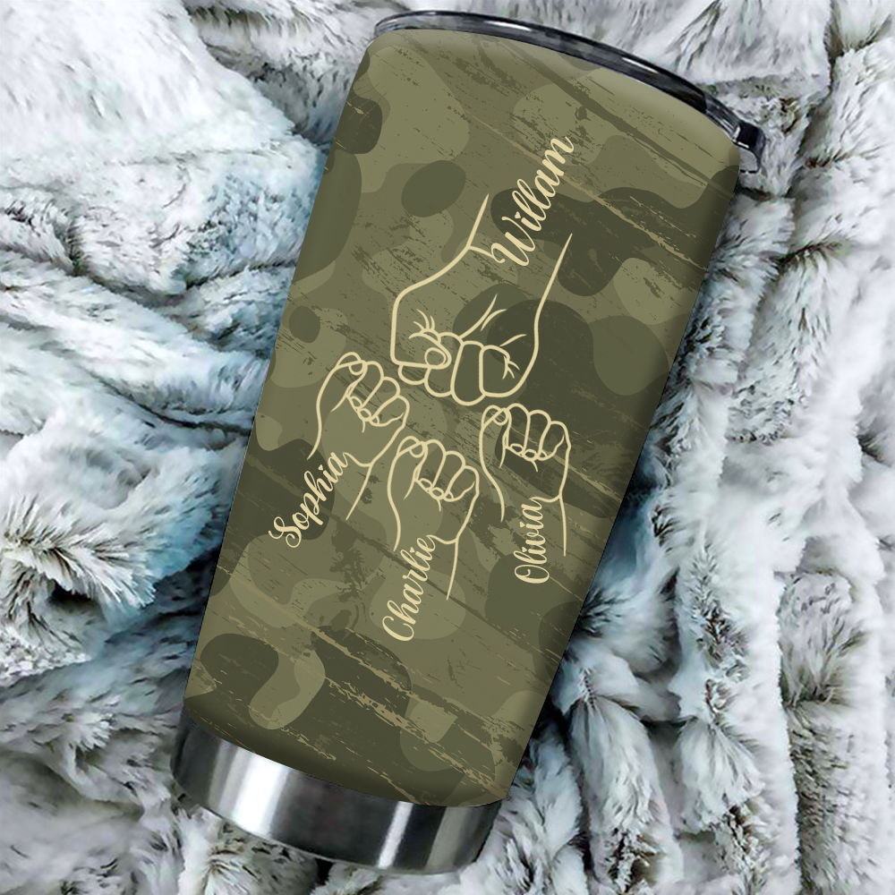 Personalized Water Cup, Custom Nickname Papa And Kids Portable Water Cup With Lid, Insulated Double Wall Vacuum Thermos Travel Coffee Mug